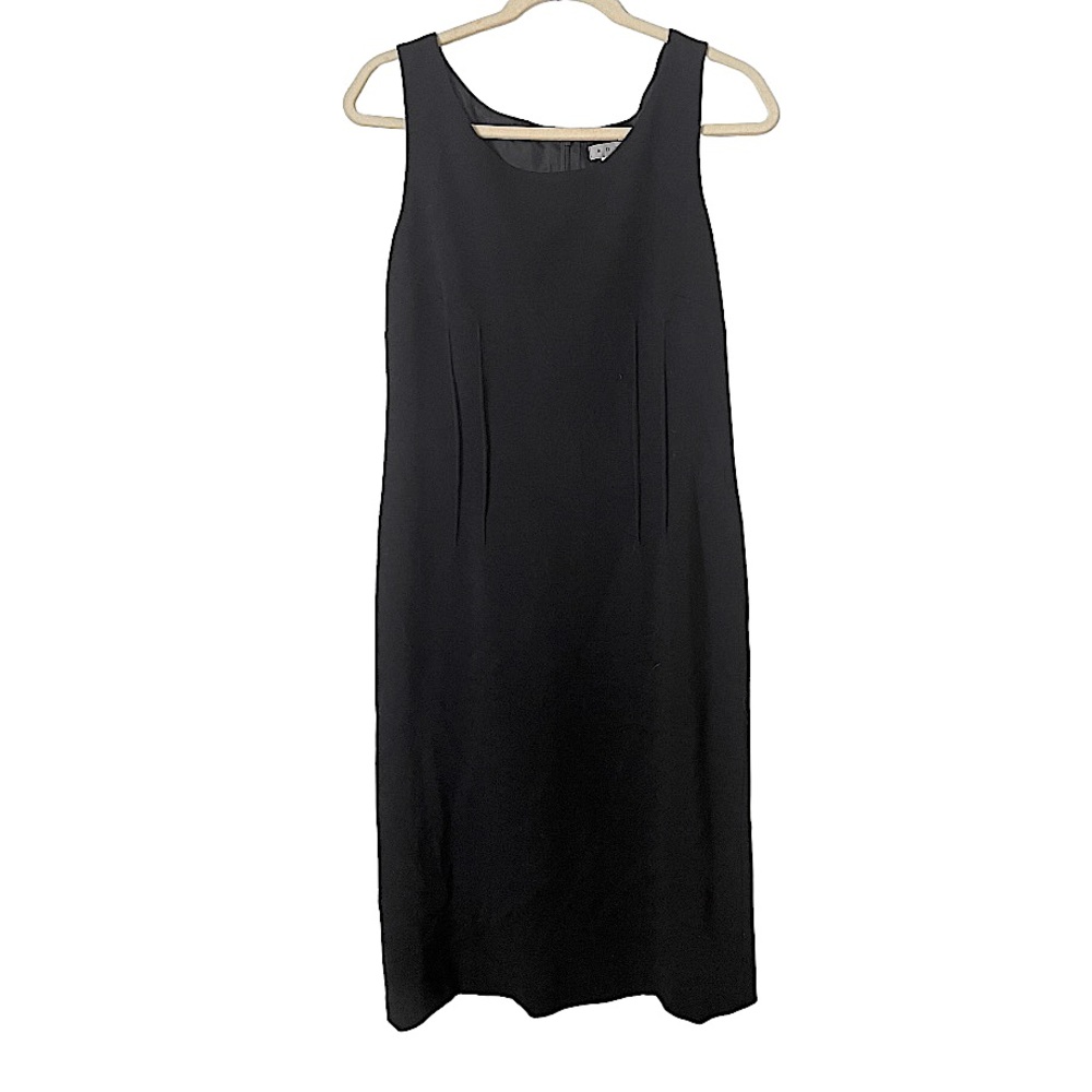 Philippe Adec Paris Adec 2 100%‎ Wool Black Shift Dress Size 8